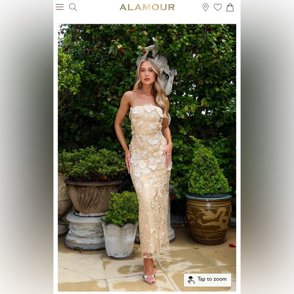 Rowan Floral 3D Strapless Dress | Alamour the Label